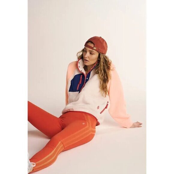 FREE PEOPLE Hit The Slopes Colorblock Pullover Sport Canvas Combo Size X-Small - Picture 13 of 14